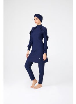 Adasea Women's Lycra Ruffle Design Fully Covered Hijab Swimsuit 4104  - Image 2