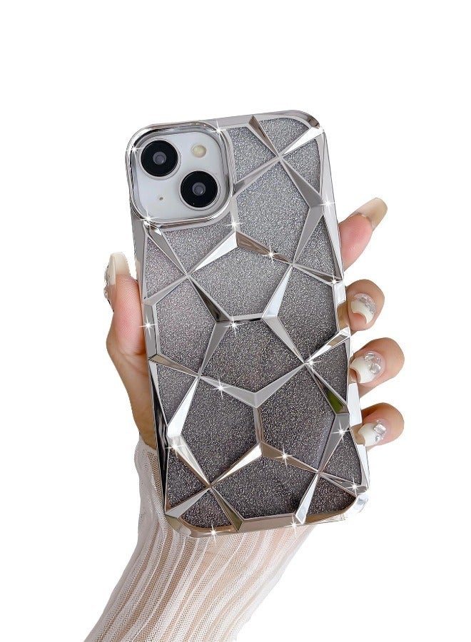ShebSheb iPhone 15 Plus Case for Plating Bling Gradient Glitter Clear iPhone Cover ,Soft TPU Cute Camera Protection Shockproof Back for Women Girls iPhone Case - Image 1