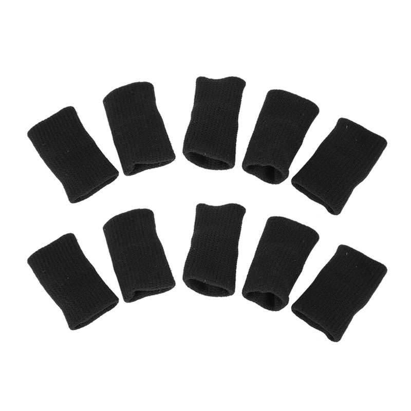 10Pcs Stretchy Fingers Sleeve Support Finger Protector Sports Aid Arthritis Band Wraps （Black） - Image 3
