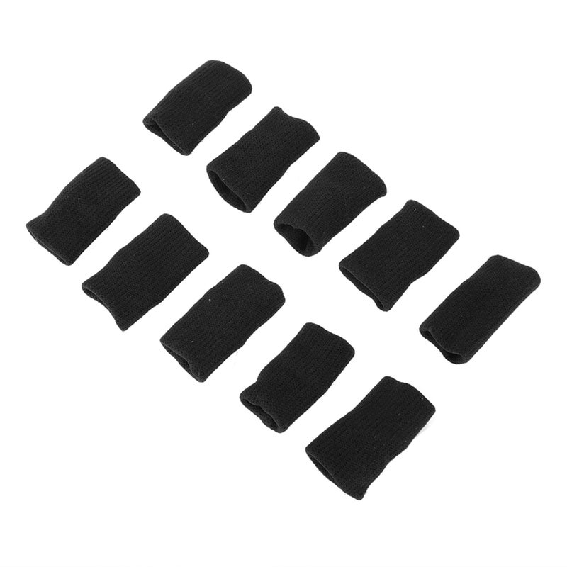 10Pcs Stretchy Fingers Sleeve Support Finger Protector Sports Aid Arthritis Band Wraps （Black） - Image 1