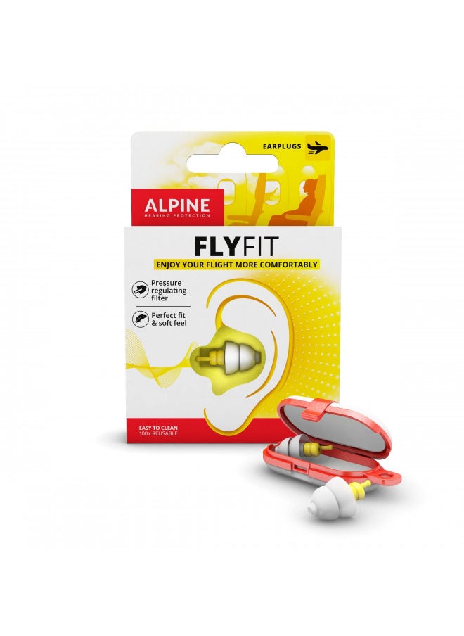 ALPINE HEARING PROTECTION - Alpine FlyFit - Earplugs for Pressure Relief & Preventing Ear Pain While Flying - Airplane Travel Essentials - Comfortable Reusable Hypoallergenic Earplugs with Ultra Soft Filter - Image 1