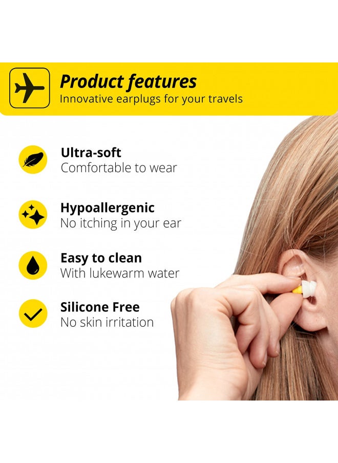 ALPINE HEARING PROTECTION - Alpine FlyFit - Earplugs for Pressure Relief & Preventing Ear Pain While Flying - Airplane Travel Essentials - Comfortable Reusable Hypoallergenic Earplugs with Ultra Soft Filter - Image 1