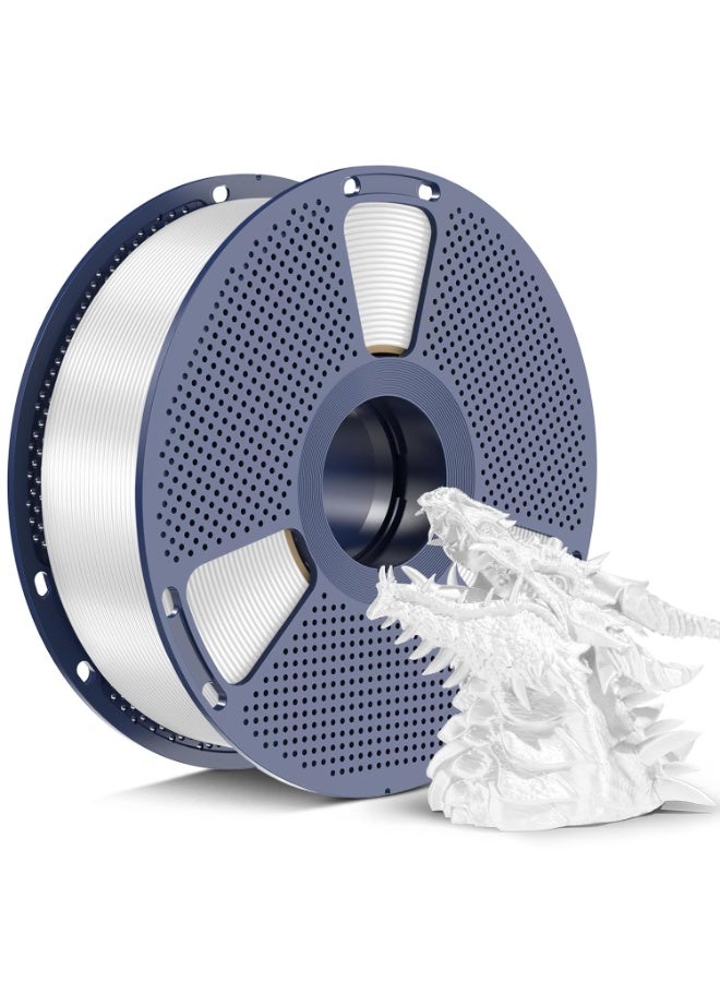 SUNLU Silk PLA+ Filament 1.75mm, 2025 Upgrade Spool, Compatible with Most 3D Printers, 1kg (2.2lbs), High Dimensional Accuracy ±0.02mm, White - Image 1