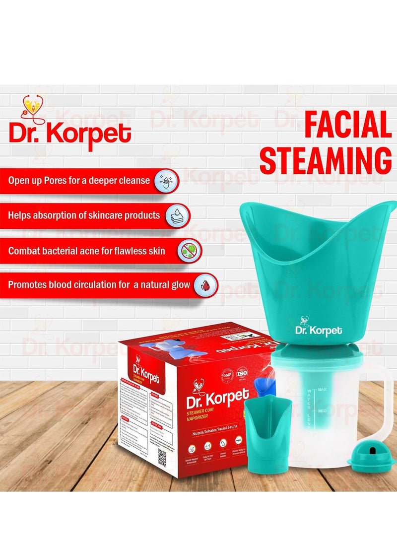 Dr. Korpet - Dr. Korpet 3 in 1 vaporizer steamer for cough,cold and facial, inhaler & steamer for cold and cough (Green) - Image 1