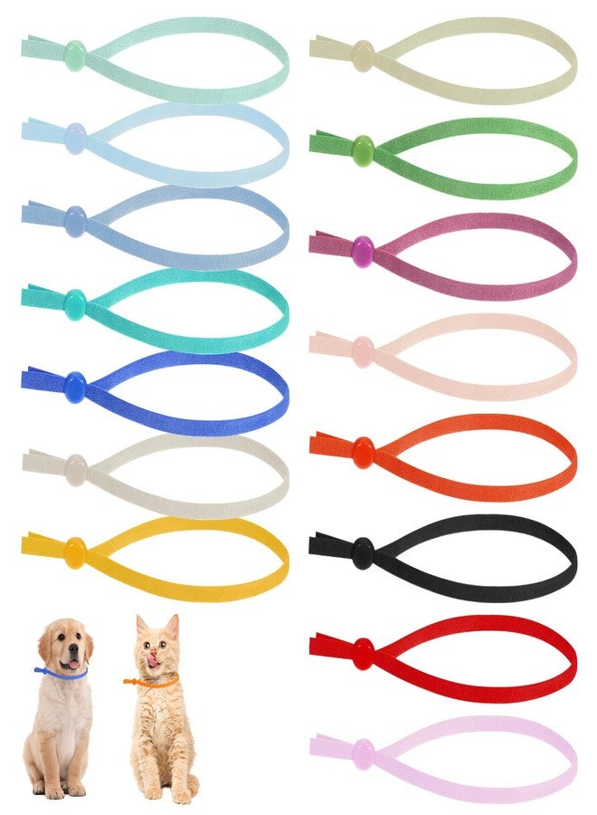 DOPENSPI 75PCS Stretchy Puppy Collars, Adjustable Identification Loops 15 Colors Whelping Identification Bands for Newborn Puppies Kittens Soft Colorful Whelp - Image 1