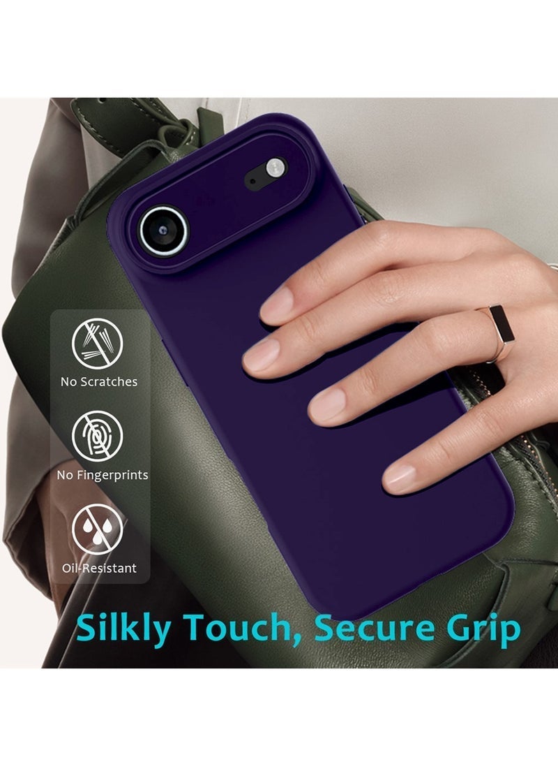 Raxoom "Apple iPhone 17 Air 5G (2025) Soft Liquid Silicone Case Cover â€“ Slim Fit, Shockproof, Anti-Scratch & Anti-Fingerprint Protective Back Case with Microfiber Lining â€“ Eggplant Purple (MCRPSN)" - Image 2