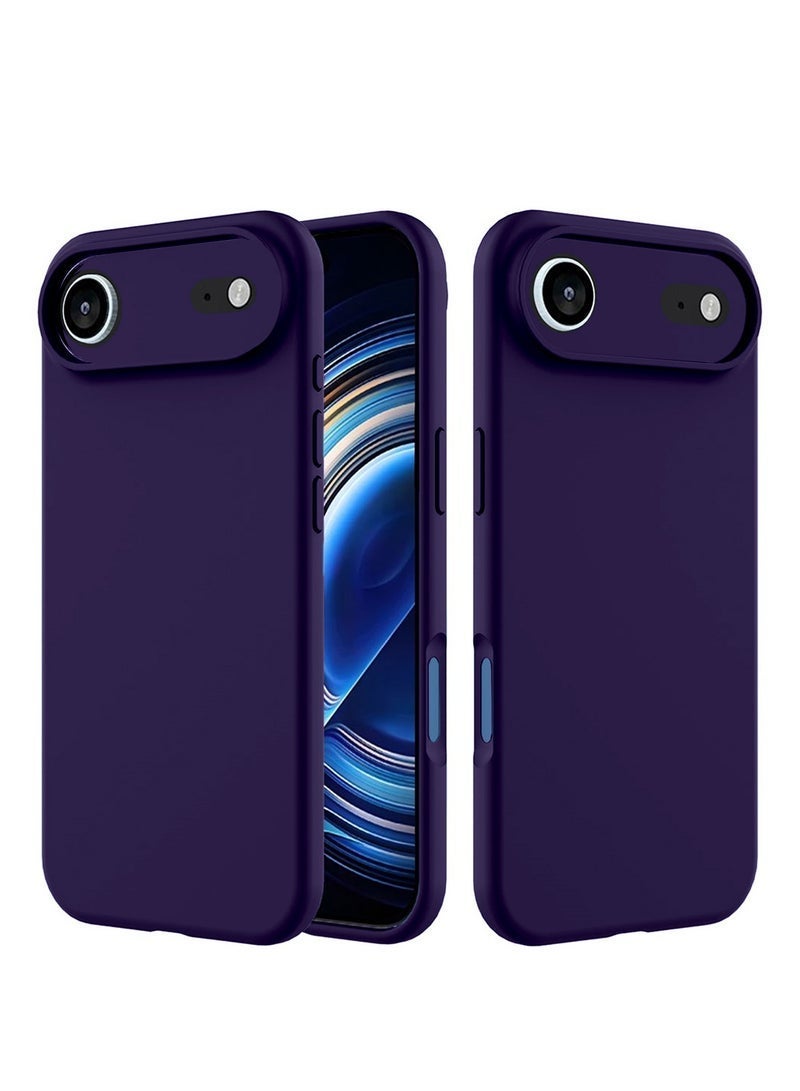 Raxoom "Apple iPhone 17 Air 5G (2025) Soft Liquid Silicone Case Cover â€“ Slim Fit, Shockproof, Anti-Scratch & Anti-Fingerprint Protective Back Case with Microfiber Lining â€“ Eggplant Purple (MCRPSN)" - Image 1