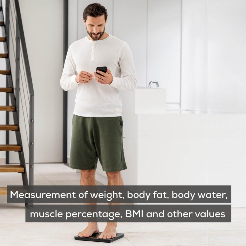 Beurer BF500 Smart Body Analysis Scale with Bluetooth  App Accurate Digital Diagnostic Scale Measures Body Fat Muscle Mass Caloric Needs 396 lbs XL Display - Image 2