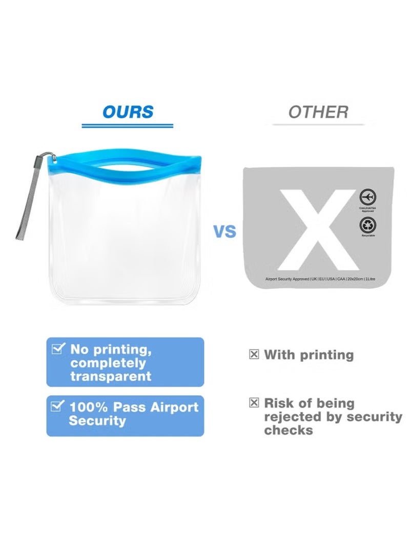 3 Pcs Clear Travel Toiletry Bags, Waterproof Leakproof Travel Makeup Bag, Sealable Wash Bags Airport Security Liquids Bags (Blue/Clear)  - Image 5