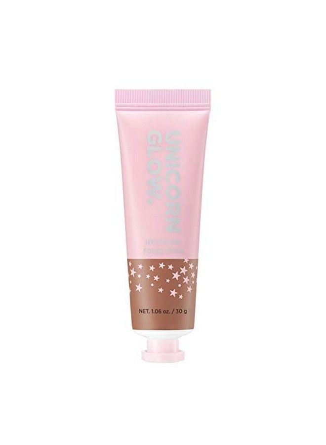 UNICORN GLOW Hydrating Foundation #12 Cocoa Collagen Serum + Hyaluronic Acid + Ceramide AntiAging - Image 3