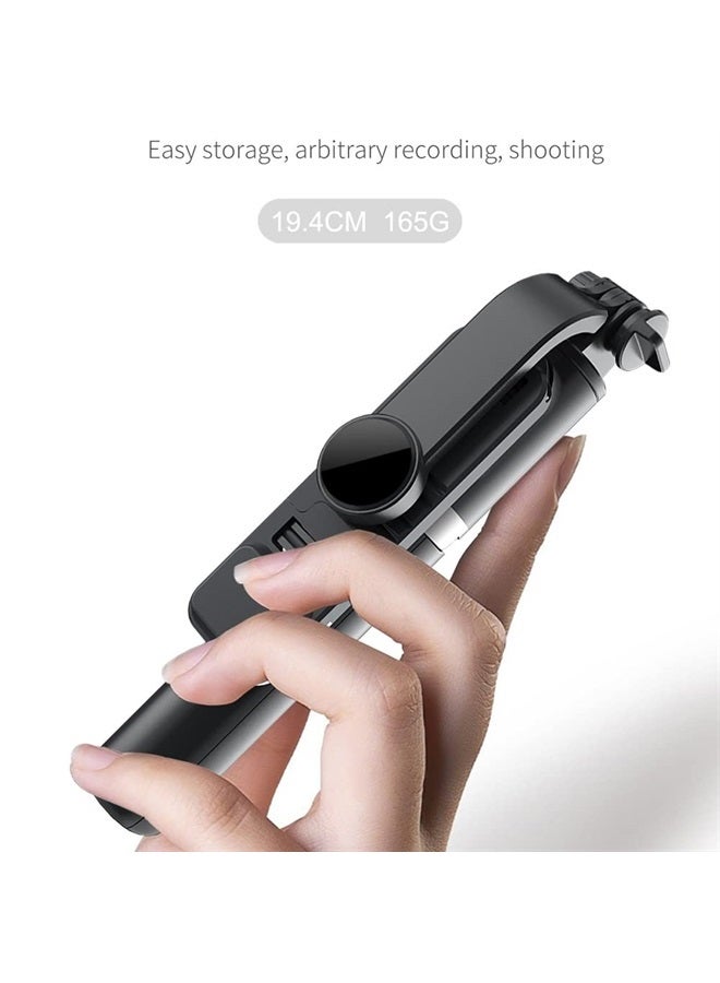 KOMI Selfie Stick Tripod with Fill Light Extendable Phone Tripod Portable with Detachable Wireless Remote Compatible with iPhone Samsung Camera Android(Black+Light) - Image 3