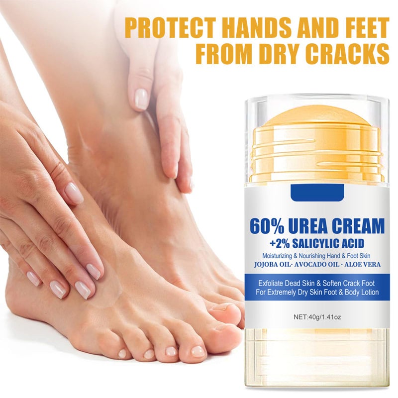 Grospe 60% Urea plus 2% Salicylic Acid Foot Cream Moisturizer for Dry Cracked Feet Knees Elbows Hands Hydrates &Nourish Foot Care for Softens Skin Exfoliates Dead Skin Smoothing Skin Women and Men 1.41oz - Image 4