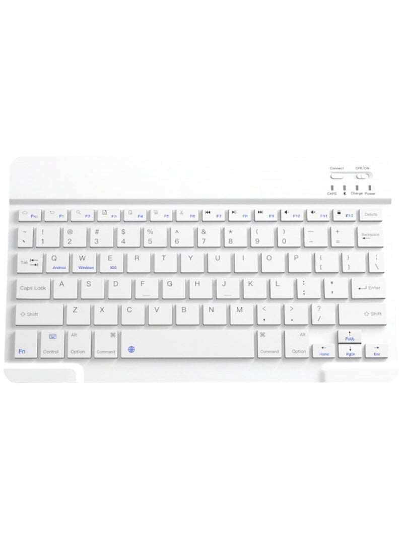 Wireless Bluetooth Rechargeable Keyboard, Multi-Device Universal  , Portable Keyboard, Suitable for iOS Android, Windows iPad, Tablets MacBook (White) - Image 1
