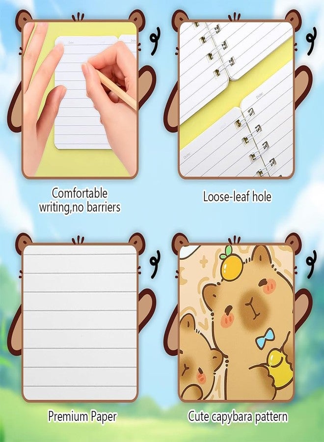 OFIFO® A7 Pocket Notebook Set of 4, 5.62 x 4.13 inch Mini Notepad, Cute Spiral Journal for School, Office, Travel, Writing, Gift for Kids & Adults - Image 3