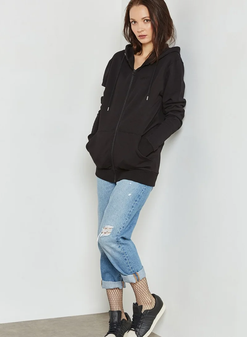 SikSilk Zip Through Logo Hoodie