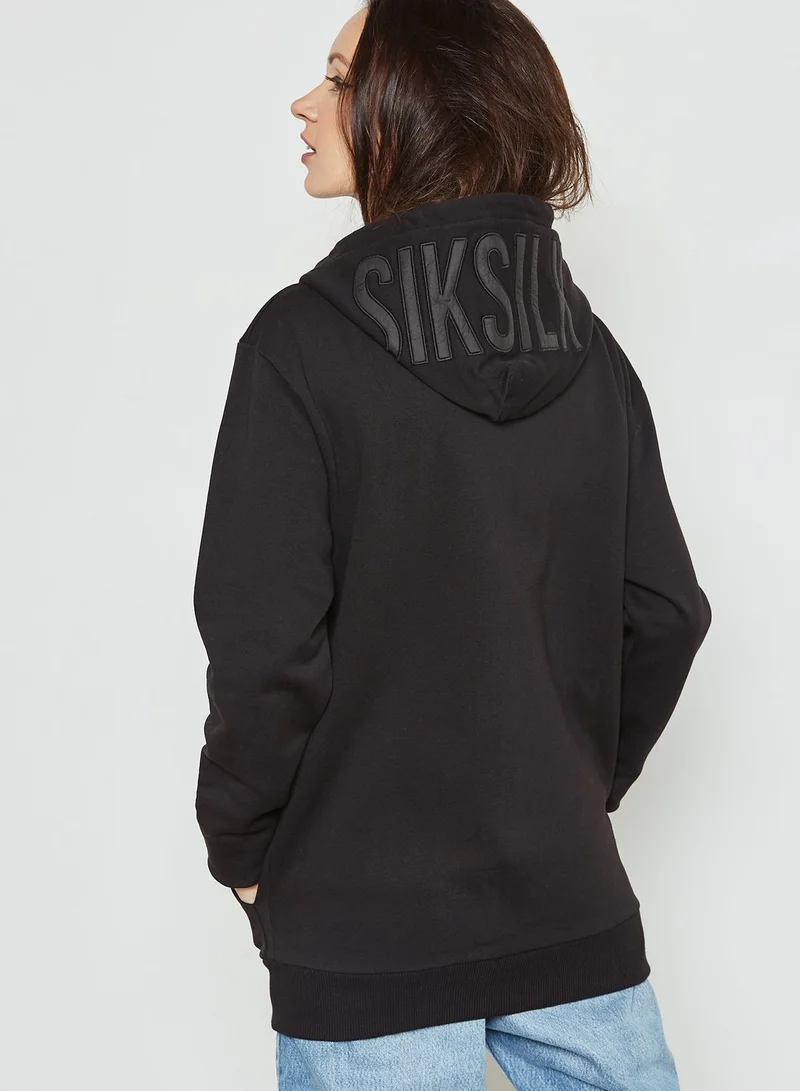 SikSilk Zip Through Logo Hoodie