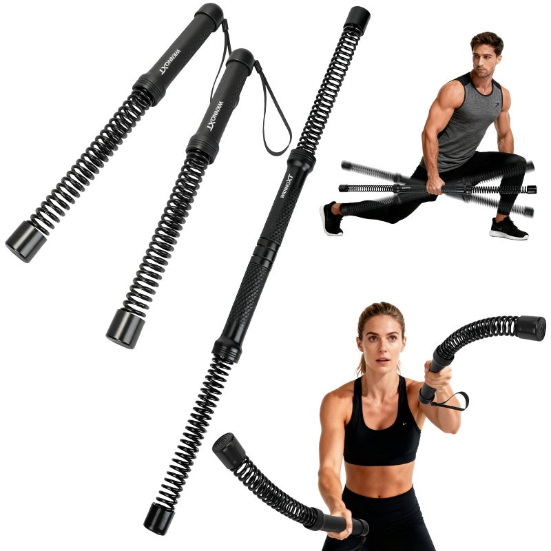 WKNNOXT Cordless Battle Ropes (2-Pack) Portable Workout Ropes for HIIT Workouts,Cardio & Muscle Training,Low-Impact Cardio Training,Home Gym Equipment for Men & Women(Updated Version 1.9LB x 2) - Image 1