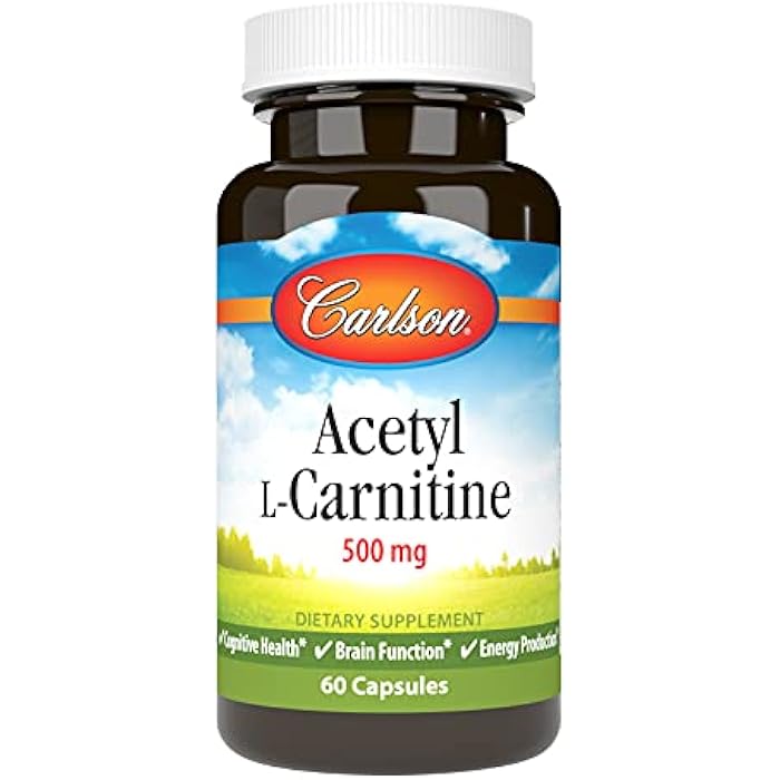 Carlson Labs Acetyl L-Carnitine, 500mg, 60 Capsules - Image 1