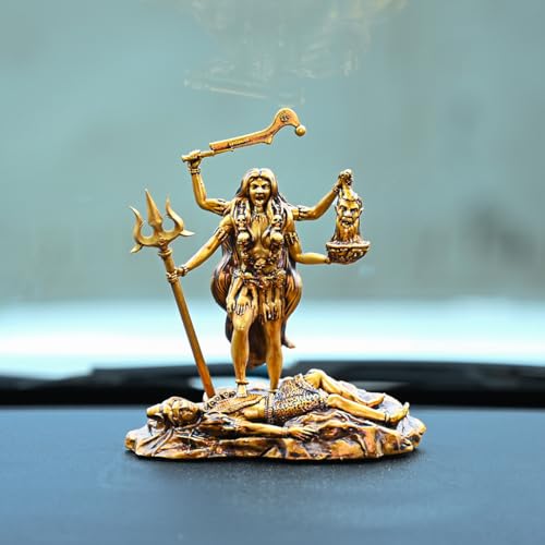 Artarium Goddess Kali MATA Statue Resin Maa Kali Murti Durga MATA Idol Devi Maa Jagdamba Murti for Car Dashboard Home Decor Pooja Room Temple (Kali MATA 4 Inch) - Image 2