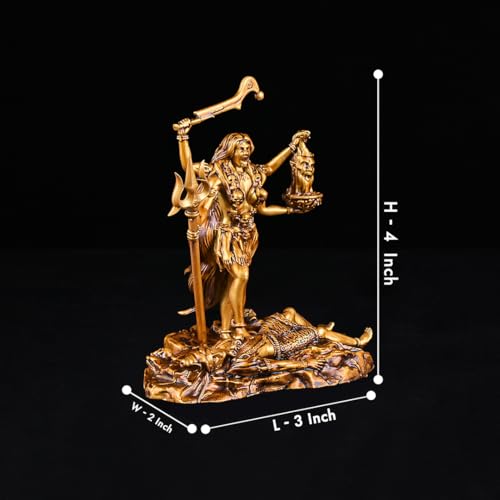 Artarium Goddess Kali MATA Statue Resin Maa Kali Murti Durga MATA Idol Devi Maa Jagdamba Murti for Car Dashboard Home Decor Pooja Room Temple (Kali MATA 4 Inch) - Image 4