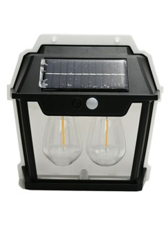Outside Solar Induction Wall lamp Warm Light Dual Core Wireless Dusk to Dawn Motion Sensor LED Sconce Lights Waterproof Solar Fence Lights, Solar Light Wall Mount, Outdoor Step Lights