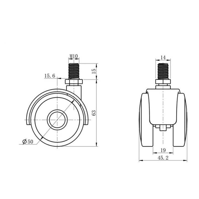 Universal Caster Mute Chair Wheel Swivel Castor Rubber Brake Replacement Size As Shown - Image 3