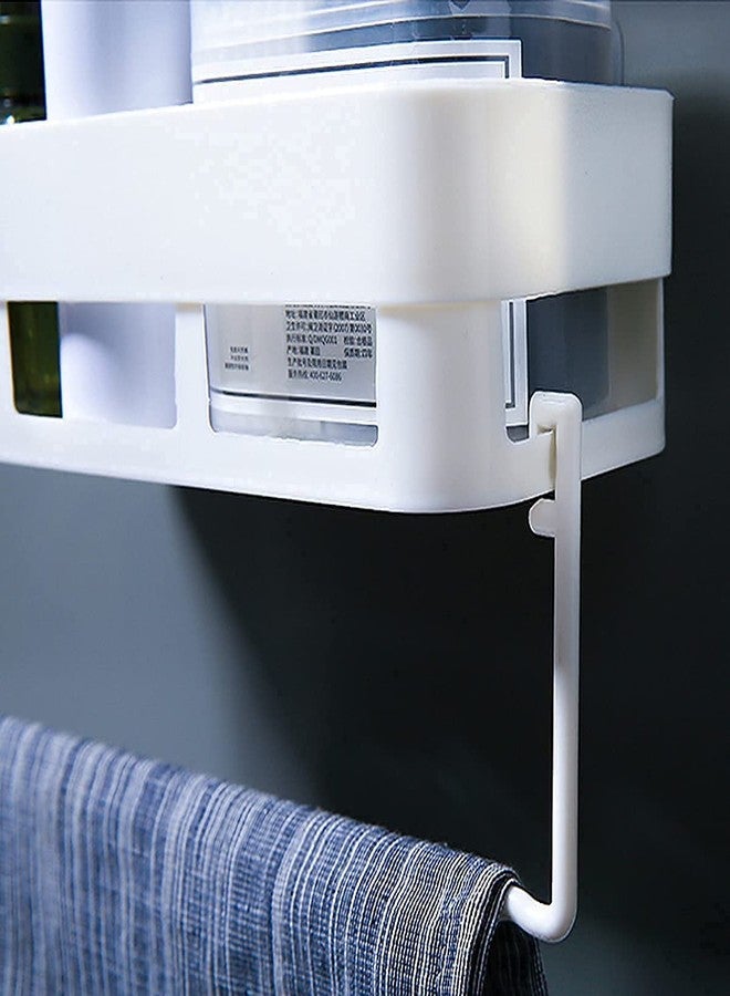 EBOFAB Plastic Rectangular Multipurpose Wall Shelves Adhesive Sticker Hooks Support Without Drilling Bathroom Organizer - Image 2