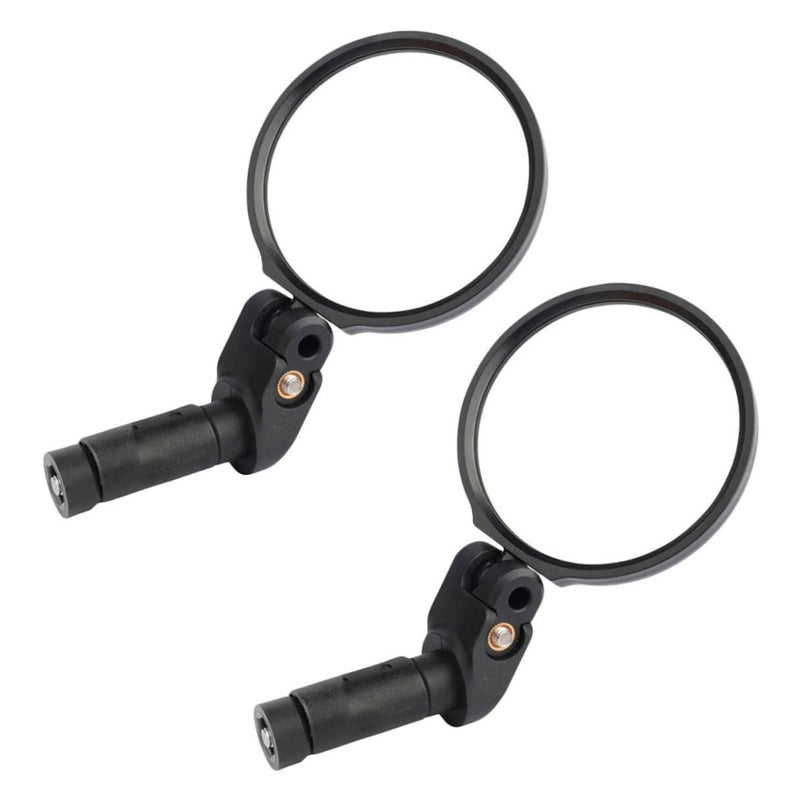 Adjustable Convex Bike Rearview Mirror Set 2Pcs Black for 16 22mm Handlebar Safety - Image 2