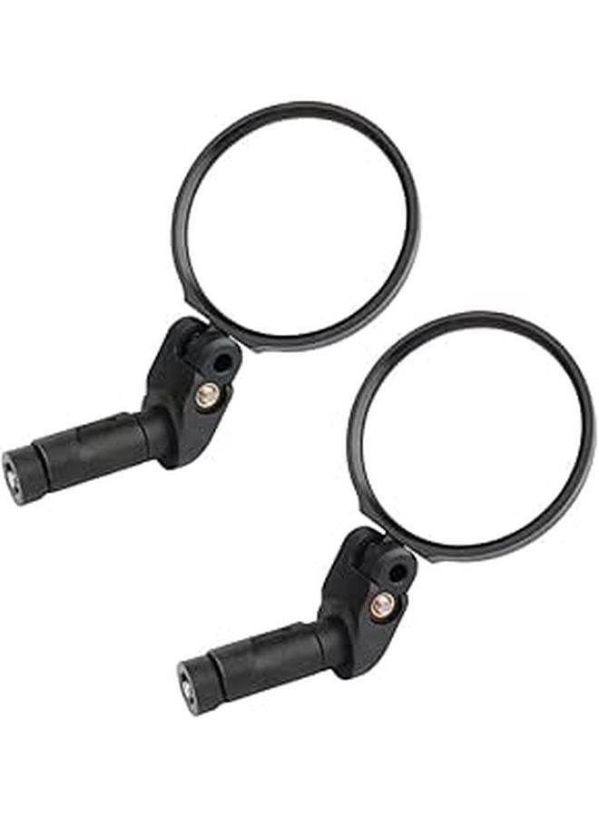 Adjustable Convex Bike Rearview Mirror Set 2Pcs Black for 16 22mm Handlebar Safety - Image 1