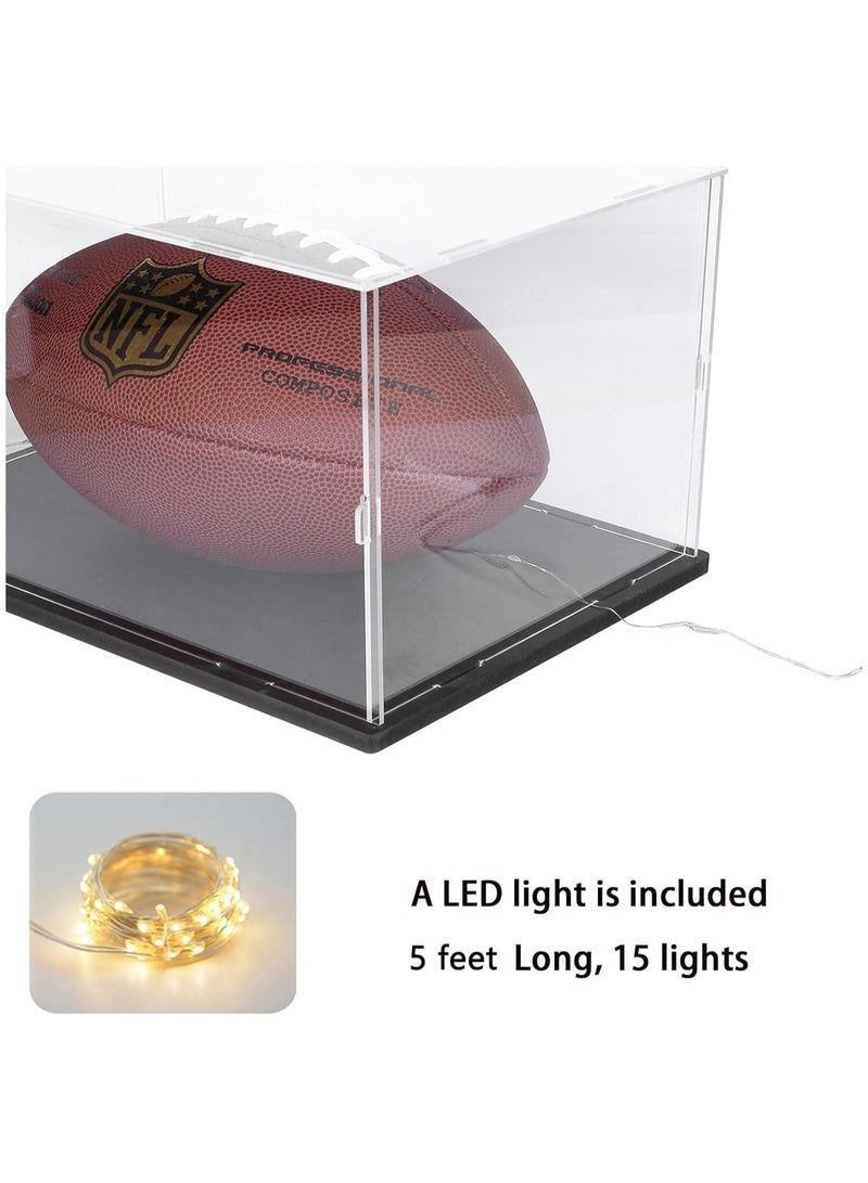 TPGP Clear Acrylic Display Case for Collectibles | Assemble Transparent Acrylic Box | Dustproof Protection Showcase with Black Wood-Plastic Base and Lamp Beads | Inside Dimensions: 7.9 x 3.9 x 3.9 inches - Image 3