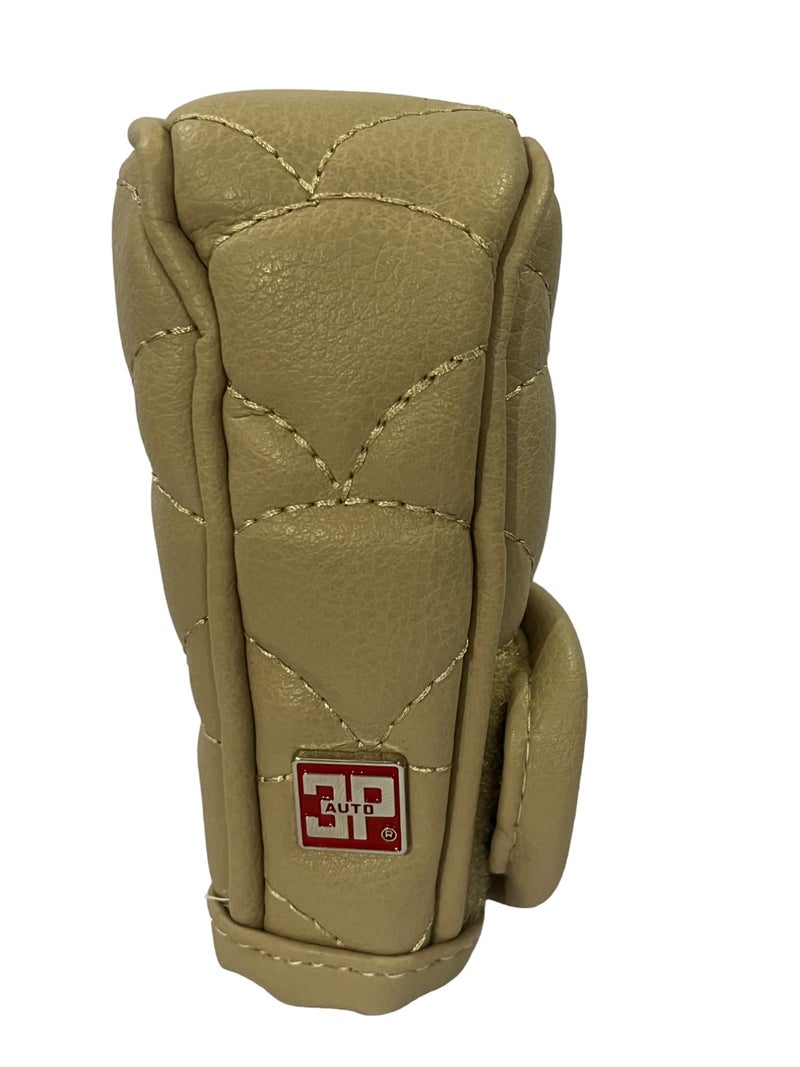 CLOUDSALE Leather Car Gear Shift Knob Skid Proof Protection Cover for Automatic/Manual Both Transmission (Beige Finish) - Image 5
