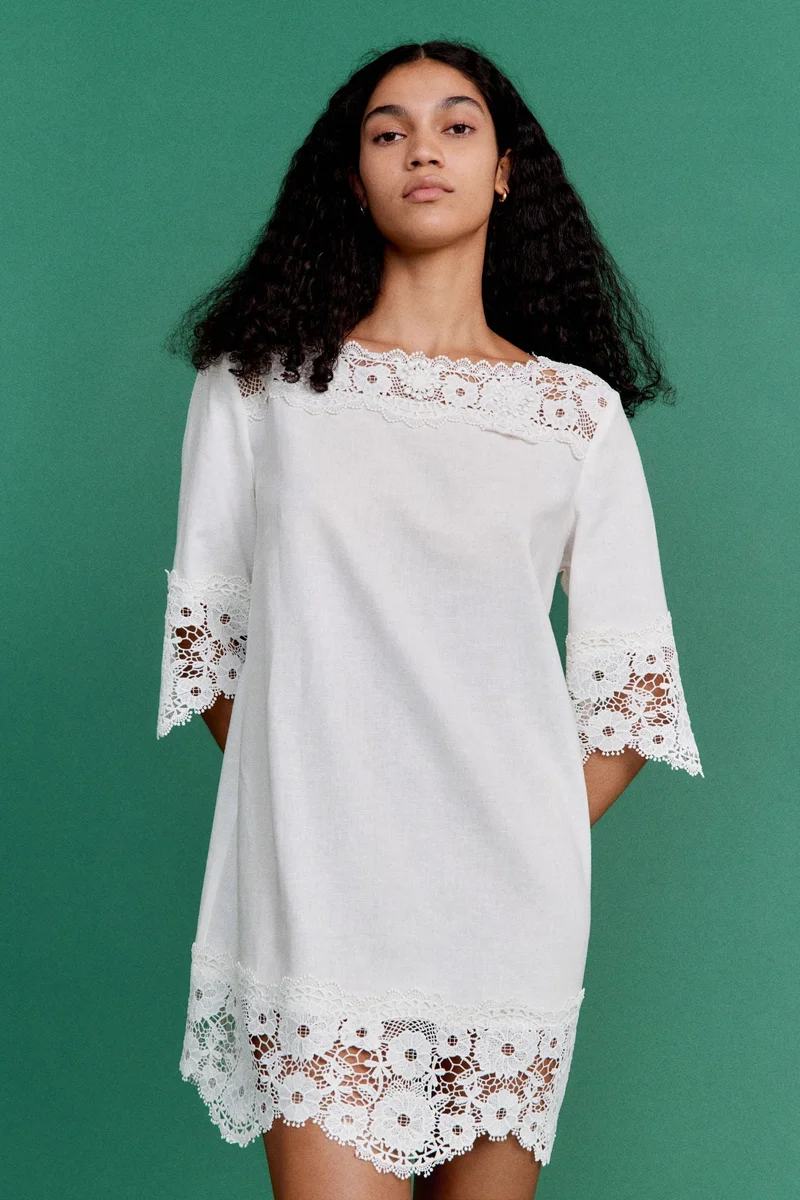 اتش اند ام فستان بتفاصيل من الدانتيل