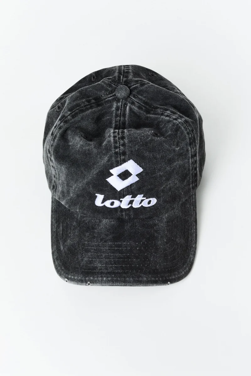 Embroidered-motif cotton twill cap