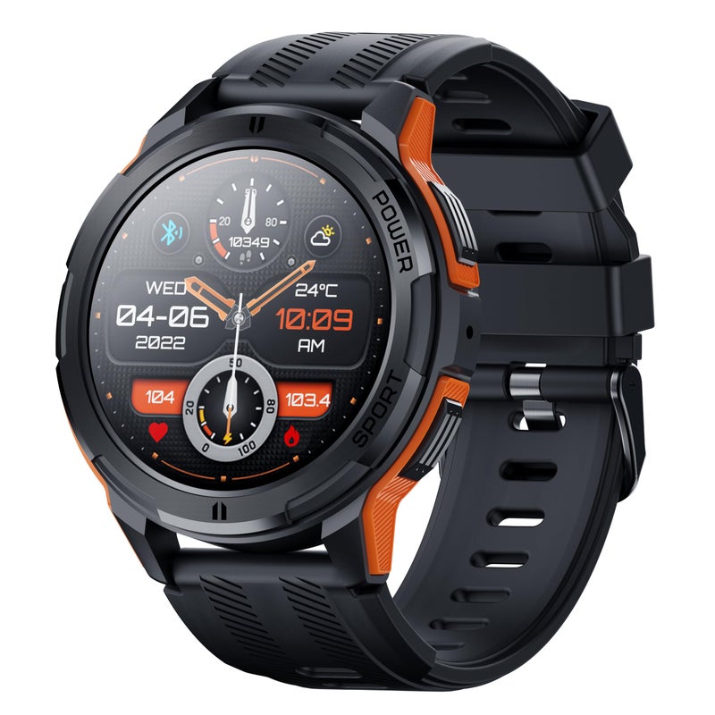 Gravity C25 143 AMOLED Smartwatch with AlwaysOn Display Bluetooth Call AI Voice 100 Sports Modes Heart Rate Sleep Monitor 1 ATM Waterproof Fitness Tracker for iOS Android Orange - Image 2