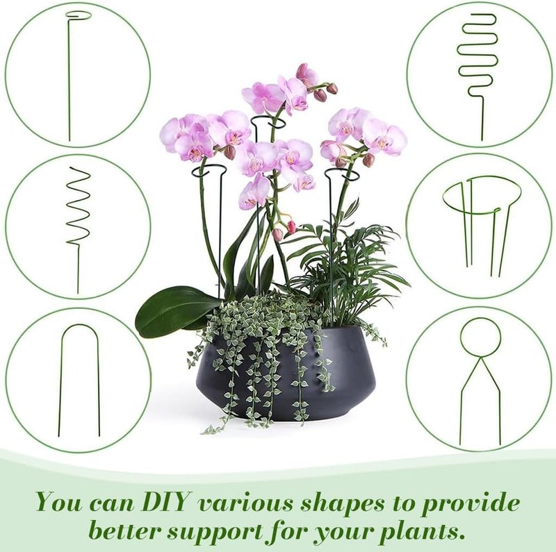 HASTHIP ® 20Pcs Flexible Plant Support Stakes 16 Inch Bendable Metal Training Wires with Twist Ties, Adjustable Plant Climbing Rods for Indoor Outdoor Garden Flowers Tomatoes Vines - Image 4