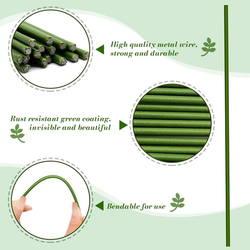 HASTHIP ® 20Pcs Flexible Plant Support Stakes 16 Inch Bendable Metal Training Wires with Twist Ties, Adjustable Plant Climbing Rods for Indoor Outdoor Garden Flowers Tomatoes Vines - Image 2