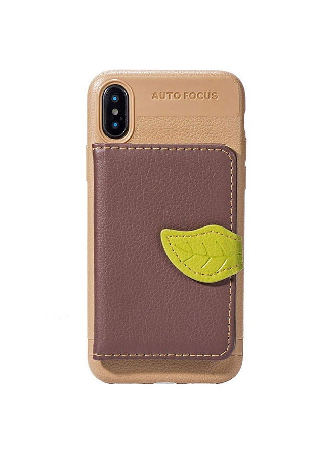 NIBEMINENT Protective Wallet Cards Case Cover For Apple iPhone X / XS Brown - Image 1