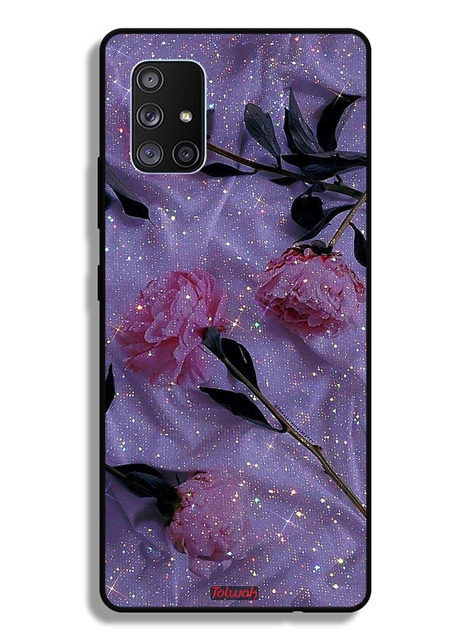 Tolwak غطاء حماية لسامسونج جالاكسي A71 5G مزين بالورود اللامعة - Image 1