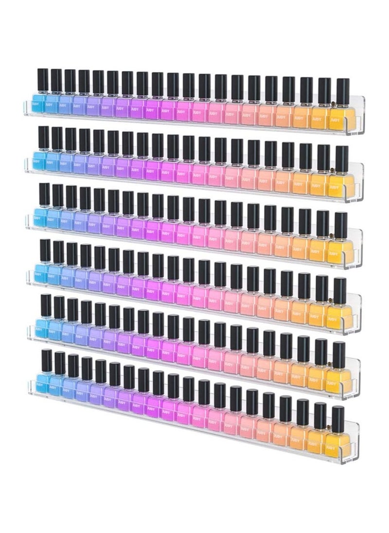 TPGP 24 Inches Nail Polish Rack Wall Mounted Shelf with Removable Anti-slip End Inserts, Clear Acrylic Nail Polish Organizer Display - Holds 150 Bottles  - Image 1
