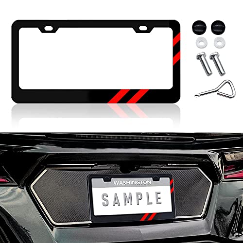 GZSH Matte License Plate Frames Aluminum Alloy License Plate Cover Holder fits for All Universal License Plate Covers Accessories for Front and Rear Car Tags - Image 1