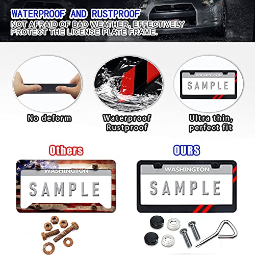 GZSH Matte License Plate Frames Aluminum Alloy License Plate Cover Holder fits for All Universal License Plate Covers Accessories for Front and Rear Car Tags - Image 4