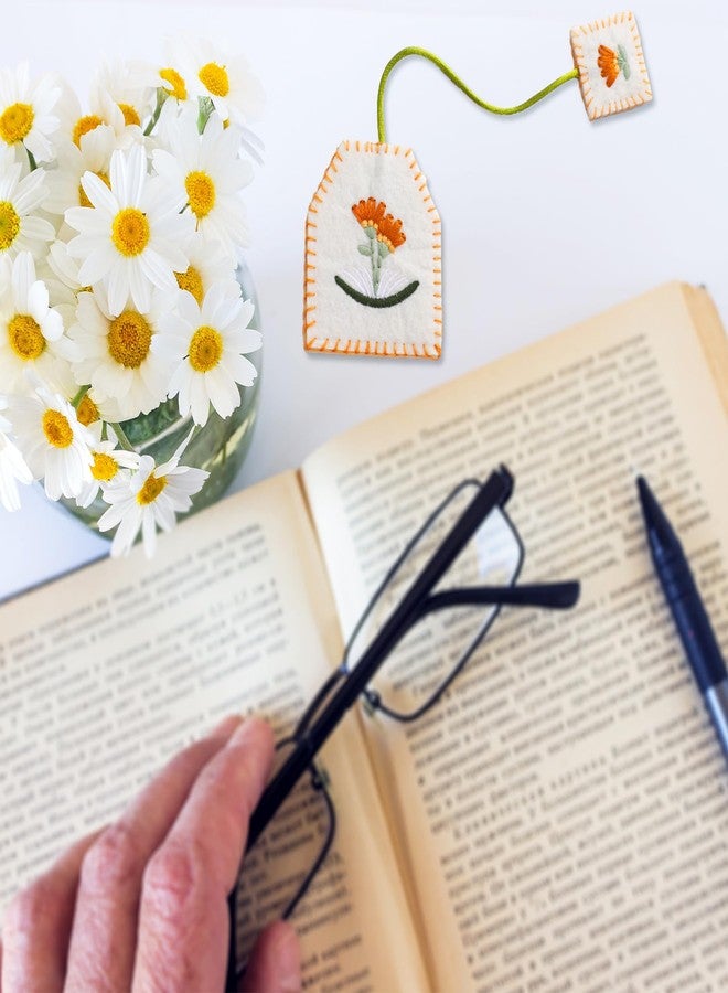 Skyygemm 6 Pcs Retro Tea Bag Bookmarks for Women Tea Party Favors Cute Hand Embroidered Bookmarks Gift for Holiday Book Reading Lovers Mom - Image 5