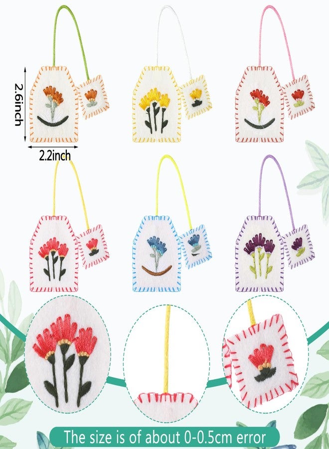 Skyygemm 6 Pcs Retro Tea Bag Bookmarks for Women Tea Party Favors Cute Hand Embroidered Bookmarks Gift for Holiday Book Reading Lovers Mom - Image 2