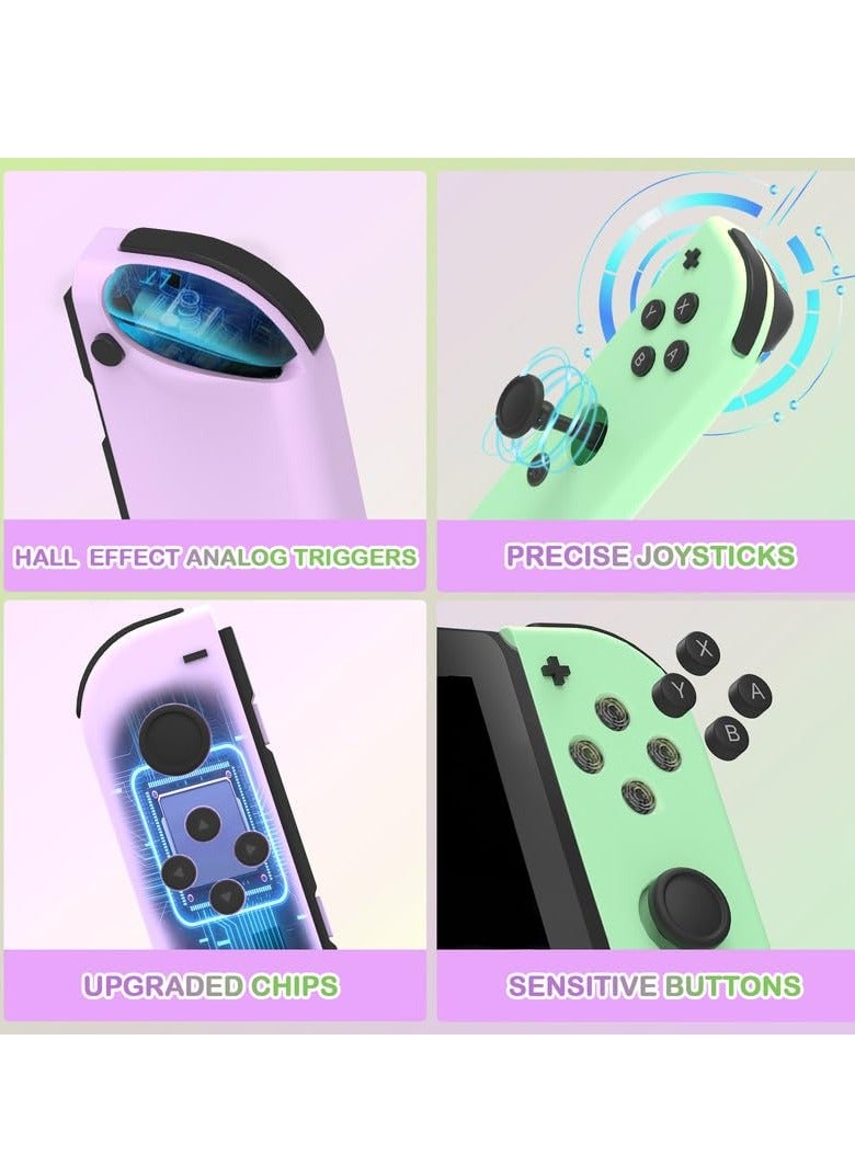SOLARAE Joy Cons Wireless Controller for Nintendo Switch, L/R Controllers Replacement Compatible with Nintendo Switch/Lite/OLED, Joystick with Wake-up/Screenshot/Dual Vibration (Purple Green) - Image 4