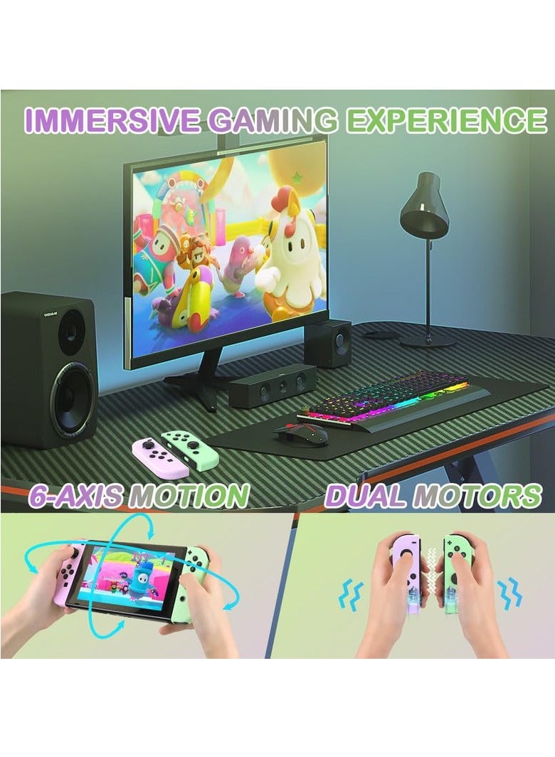 SOLARAE Joy Cons Wireless Controller for Nintendo Switch, L/R Controllers Replacement Compatible with Nintendo Switch/Lite/OLED, Joystick with Wake-up/Screenshot/Dual Vibration (Purple Green) - Image 5