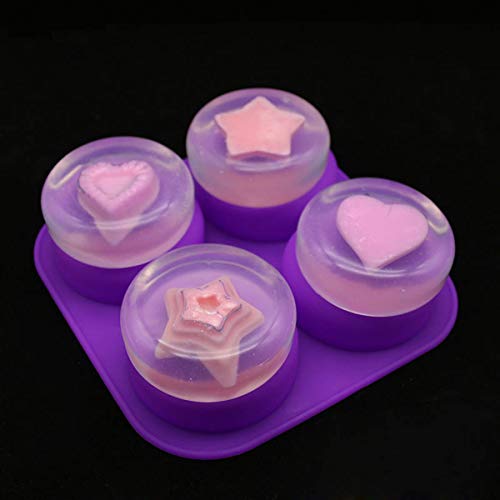Mose Cafolo 2 Pcs Glossy Silicone Molds 4 Cavity Round Shaped Mold for Soap Making Supplies DIY Bath Bombs Shower Steamer Lotion Bars… - Image 2