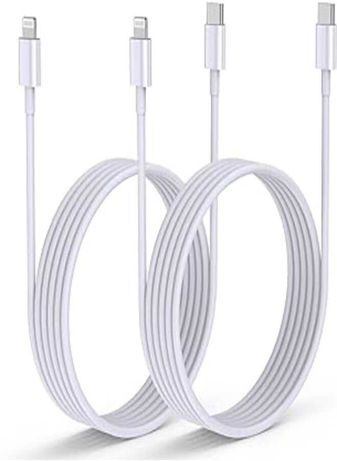 Generic 2Pack 3ft 20W Apple USB C to Lightning Cable Type C Fast Charging Cable 【Apple MFi Certified】 USB-C iPhone 13 Fast Charger Cord for iPhone 13 12 11/Mini/Pro/ProMax/iPad 8/Airpods Pro - White 