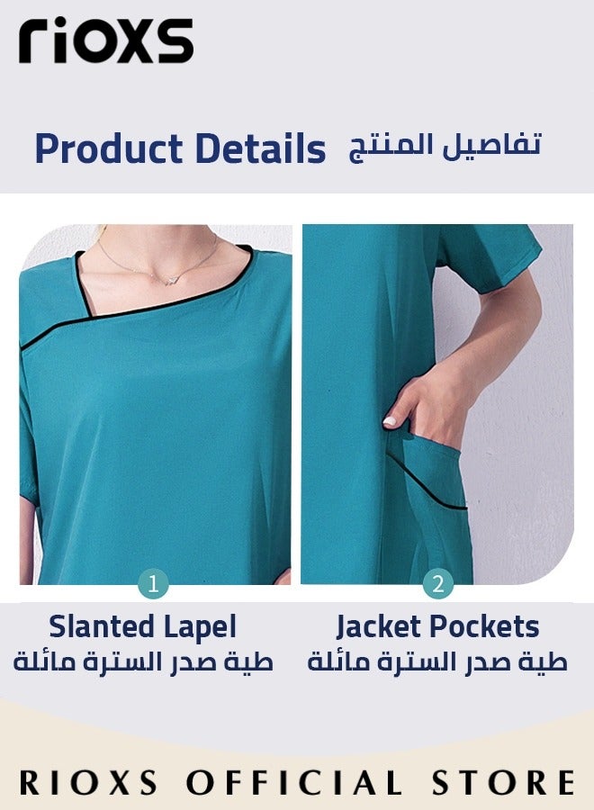 RIOXS Unisex Medical Uniform Scrubs Women And Men Scrubs Set Medical Scrubs Short Sleeve Top And Pants - Image 3