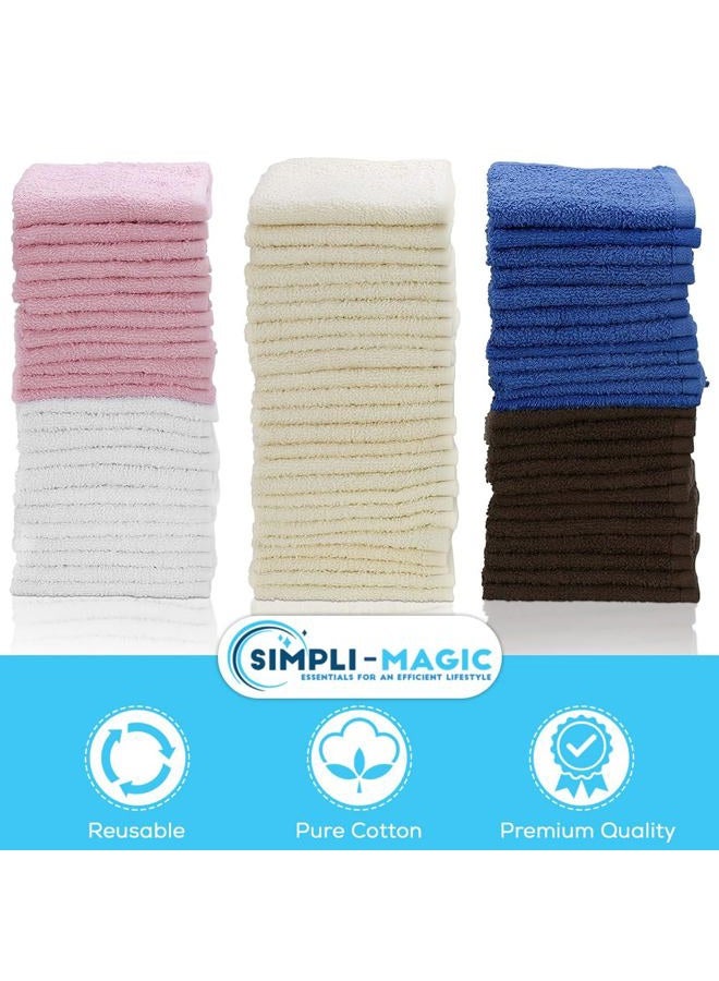 Simpli-Magic 79264 Cotton Washcloths, Size: 12”x12”, Multi Color, 50 Pack - Image 5
