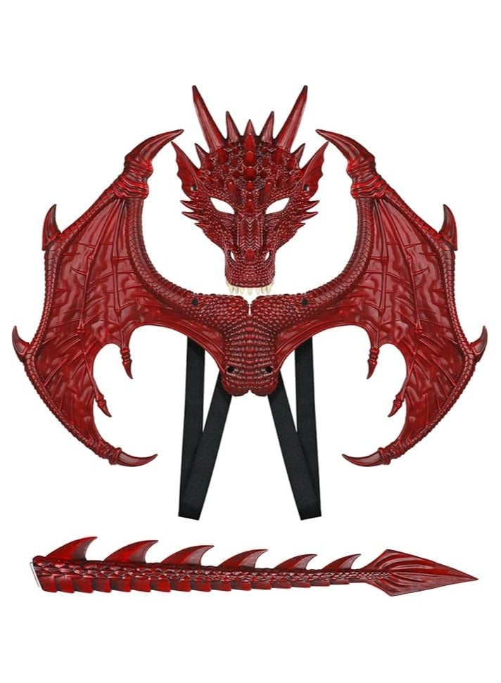 VUCATIN Dragon Costume Cosplay Costume for Kids Dinosaur Wings Tail Mask Set Boys Girls Children Dress Up Props for Festival Cosplay Party Dress Halloween - Image 5